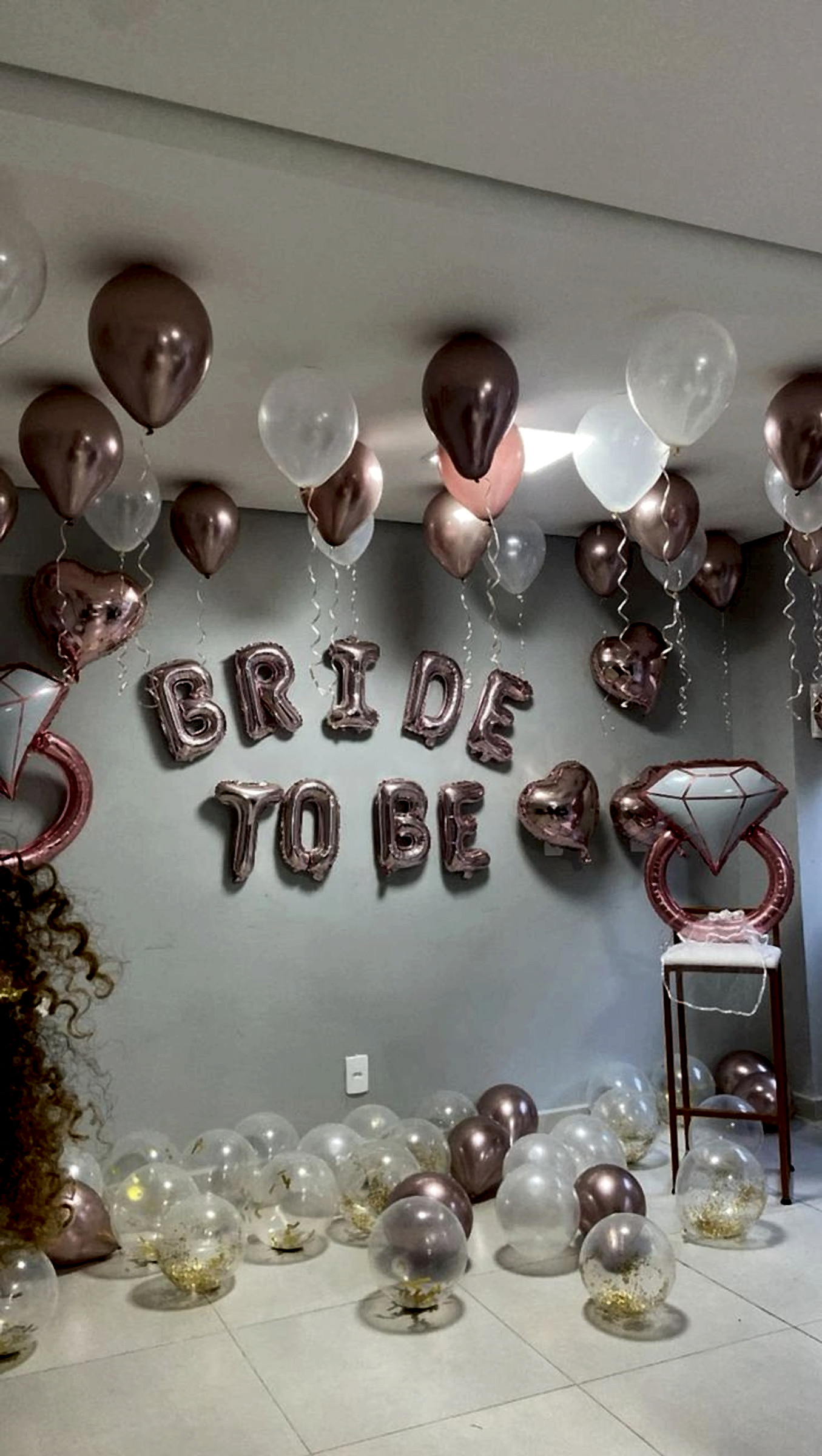 Rose Gold Bridal Shower Decor With Balloons And Bride To Be Lettering - Bride to be by ARV Decor thumbnail 2