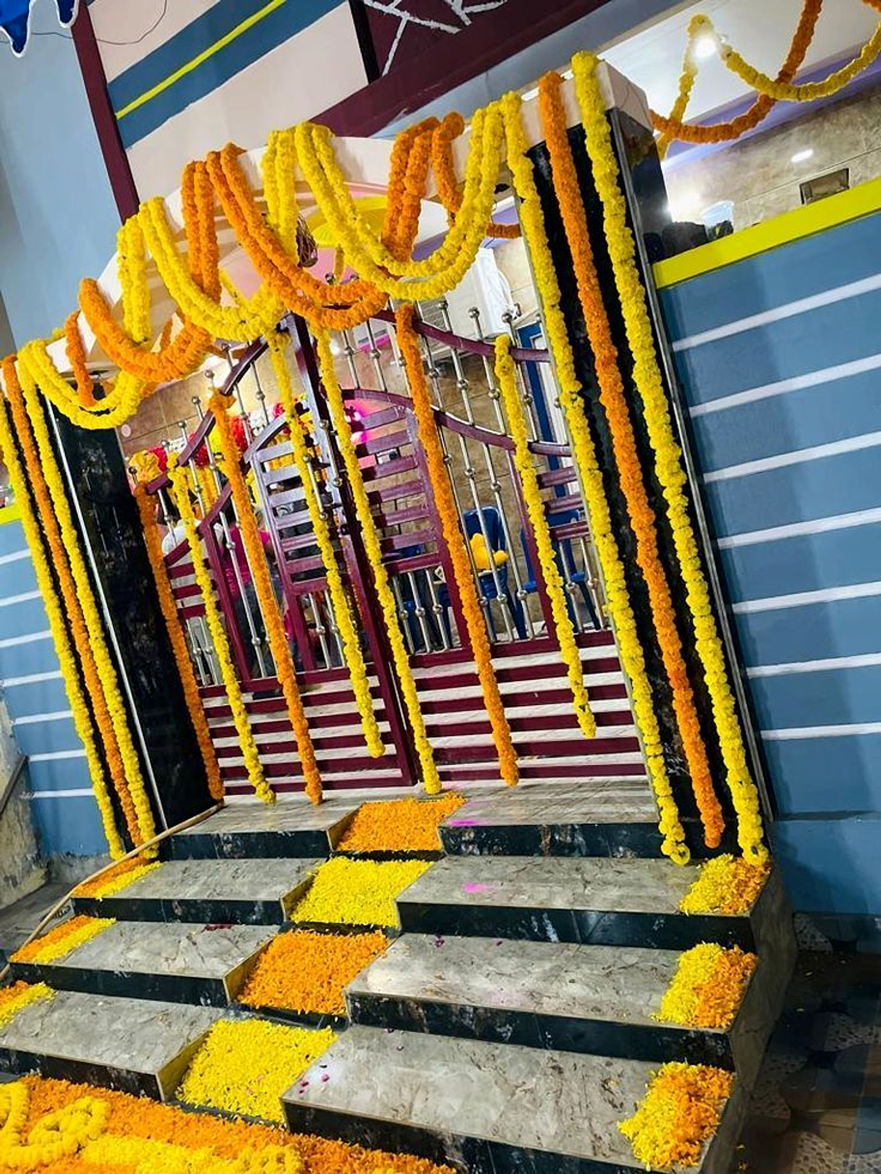 Traditional Yellow Orange Floral Gate Decoration For Home Entrance - Housewarming by ARV Decor thumbnail 2