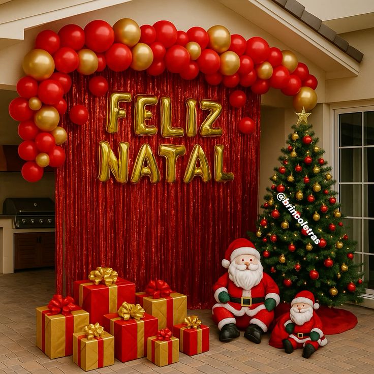 Christmas Entry Gate Decoration – balloon and flower decoration by ARVDecor