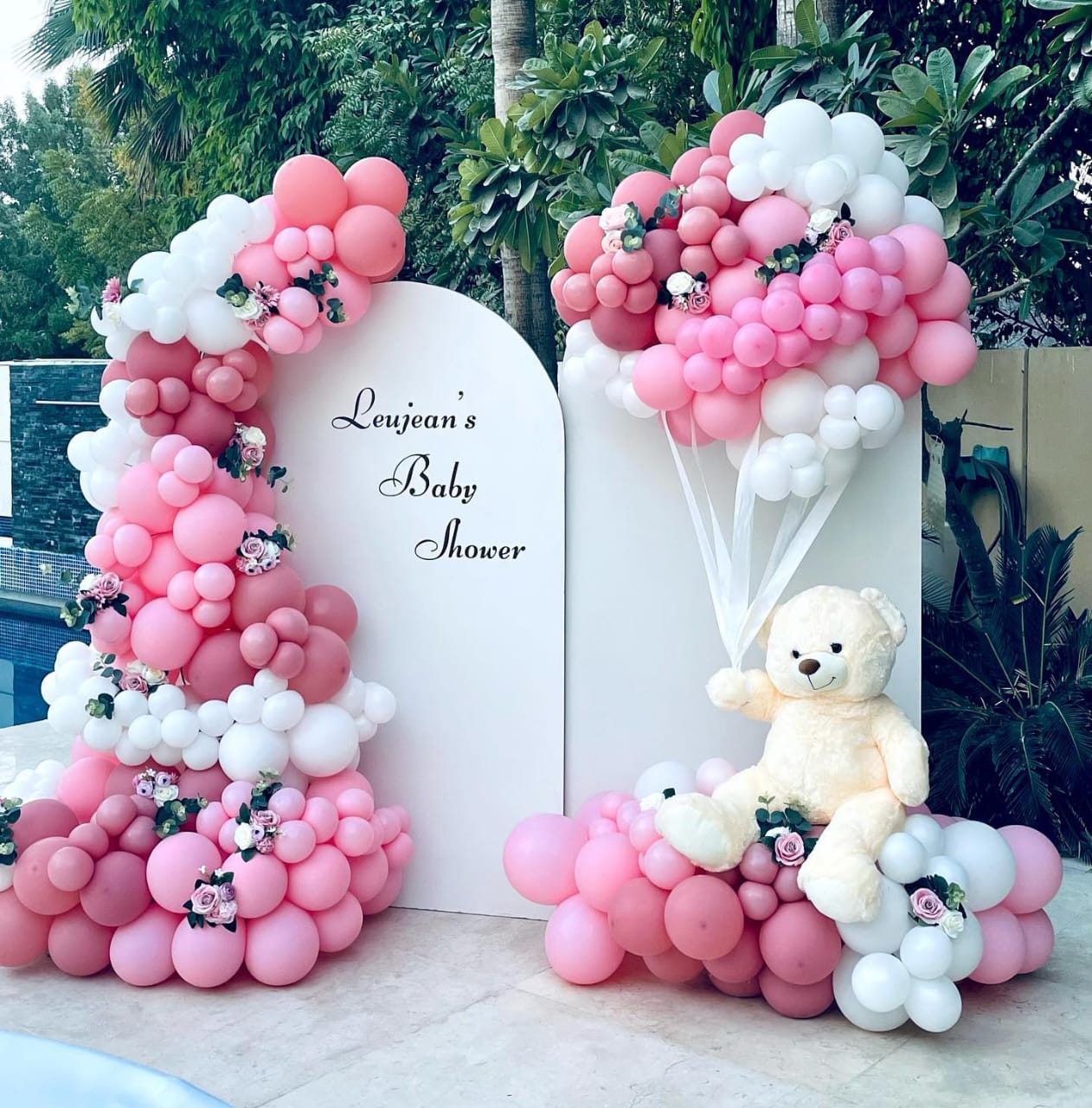 Pink Bear Panel Baby Shower Decoration – welcome baby decoration by ARVDecor