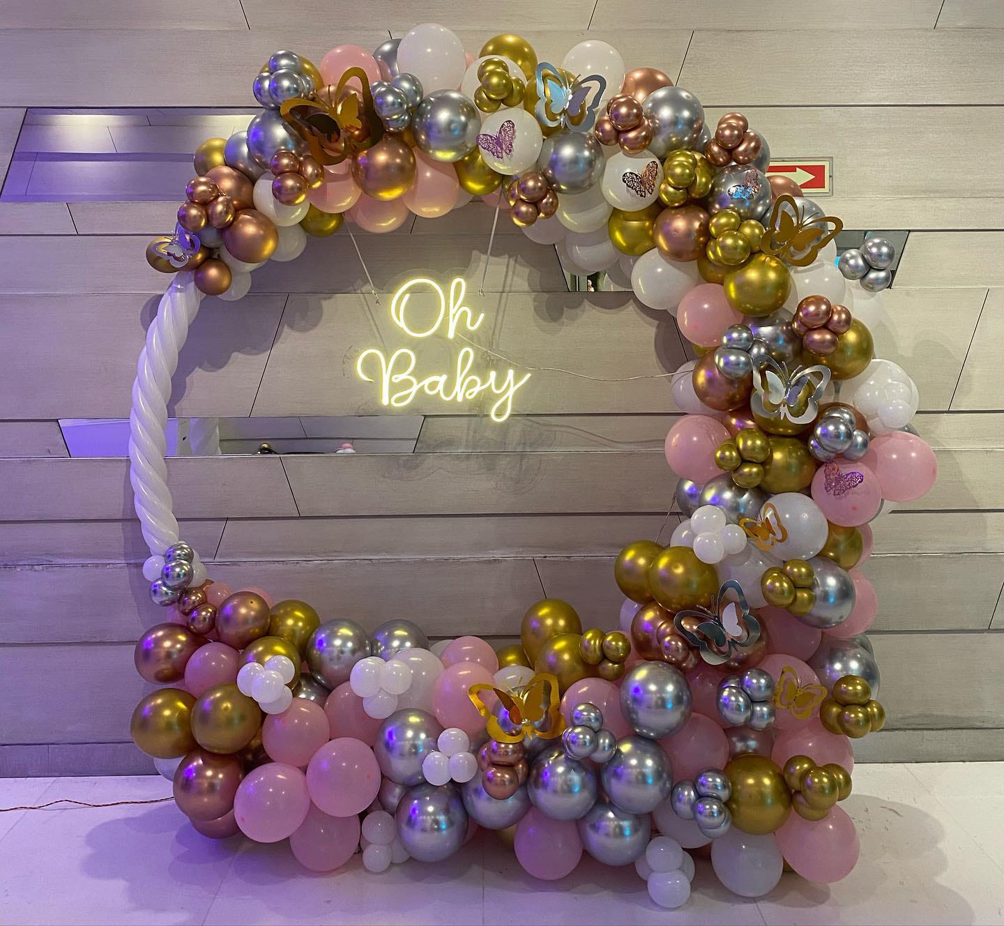 Oh Baby Chrome Ring – welcome baby decoration by ARVDecor