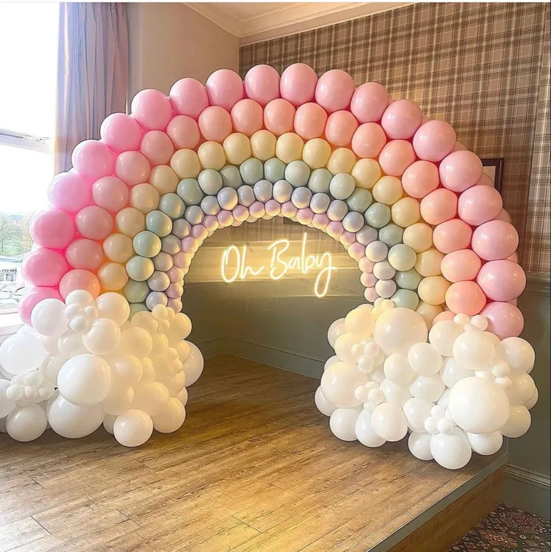 Pastel Rainbow Oh Baby Setup – welcome baby decoration by ARVDecor