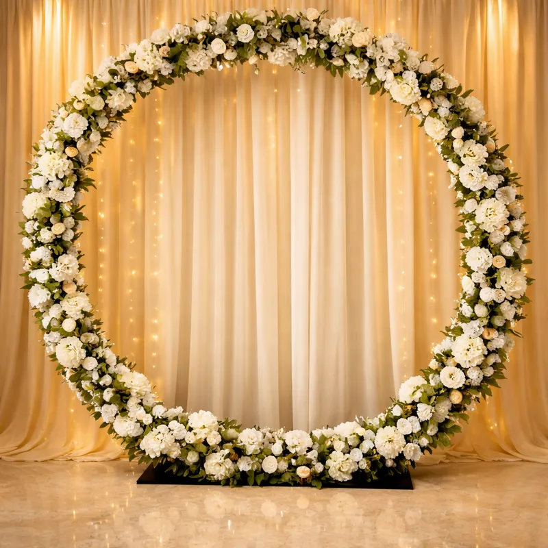 Premium White Floral Ring – balloon and flower decoration by ARVDecor