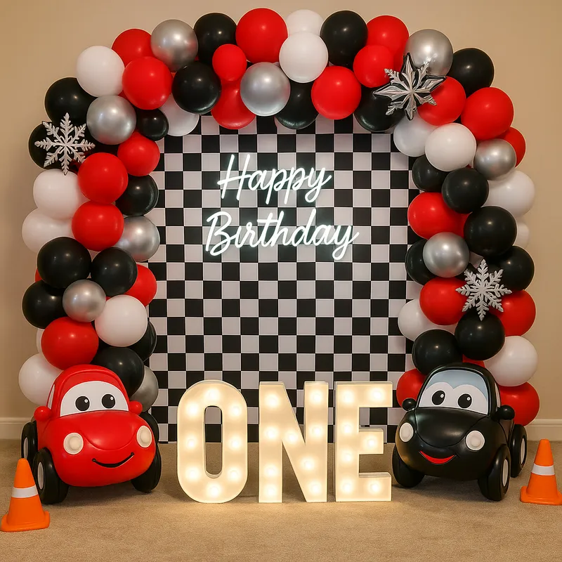 Car Racing Birthday Setup – birthday decoration by ARVDecor