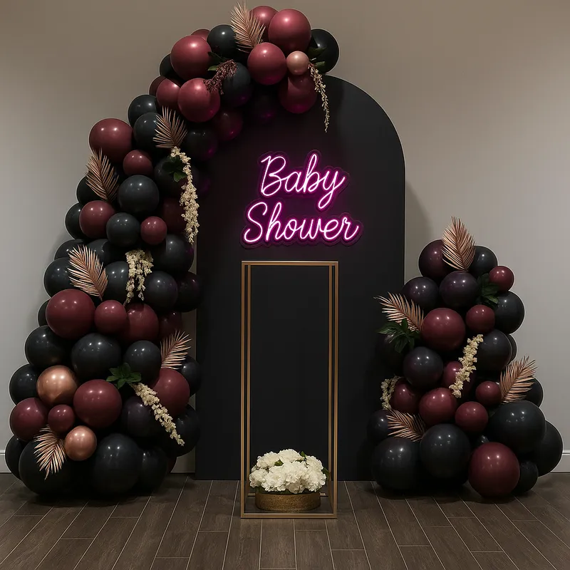 Black Maroon Baby Shower – welcome baby decoration by ARVDecor