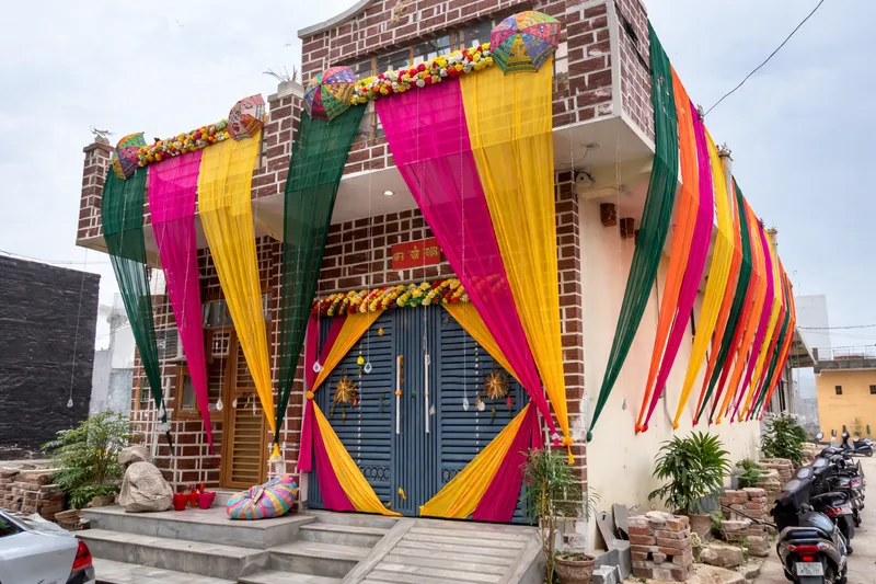 Colourful House Front Wedding Decor – wedding decoration by ARVDecor